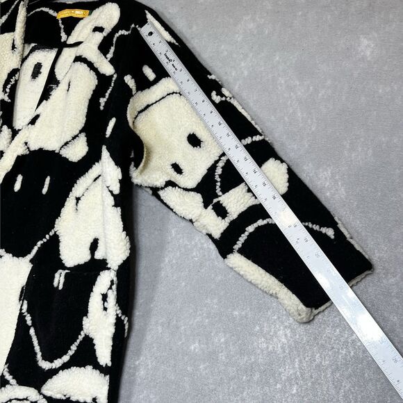 Farm Rio X Smiley Long Cardigan Women’s Small Oversized Black White - Teddy - Picture 7 of 12